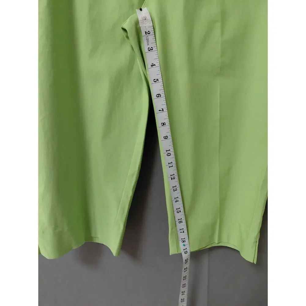 NWT Alfred Dunner Allure Capri Green Modern Fit Stretch Pants Women Size 14